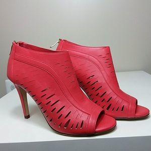 Xappeal Red Peep Toe High Heel Booties Sz 8.5